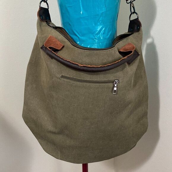 K2 Classic Fashion Canvas and Leather Womans Bag/Tote - Picture 9 of 9